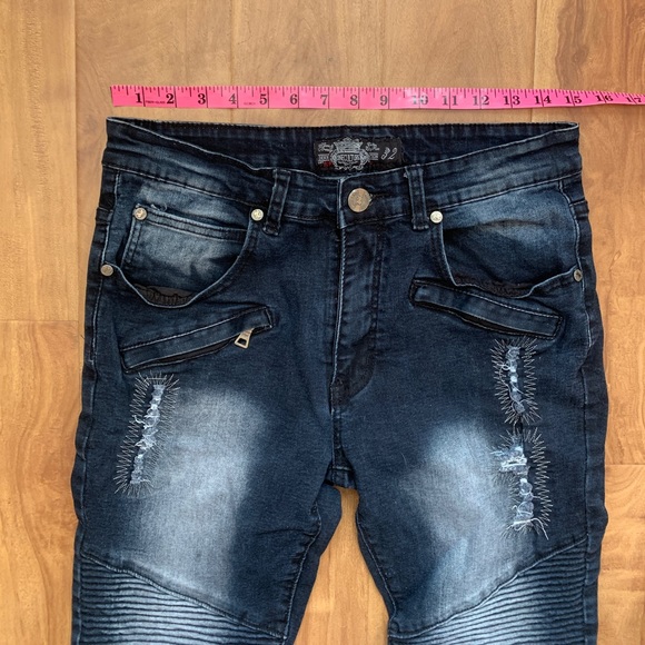Unisex Distressed Denim ‘One Culture’ Jeans Size 32 - Picture 5 of 10